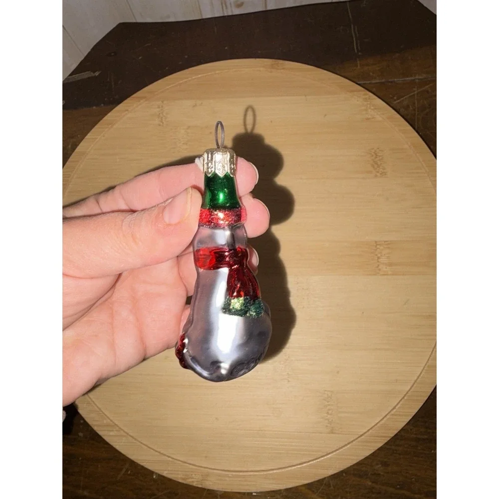 Disney  WINNIE‎ THE POOH Midwest Eeyore Blown Glass Christmas Ornament w/ Box